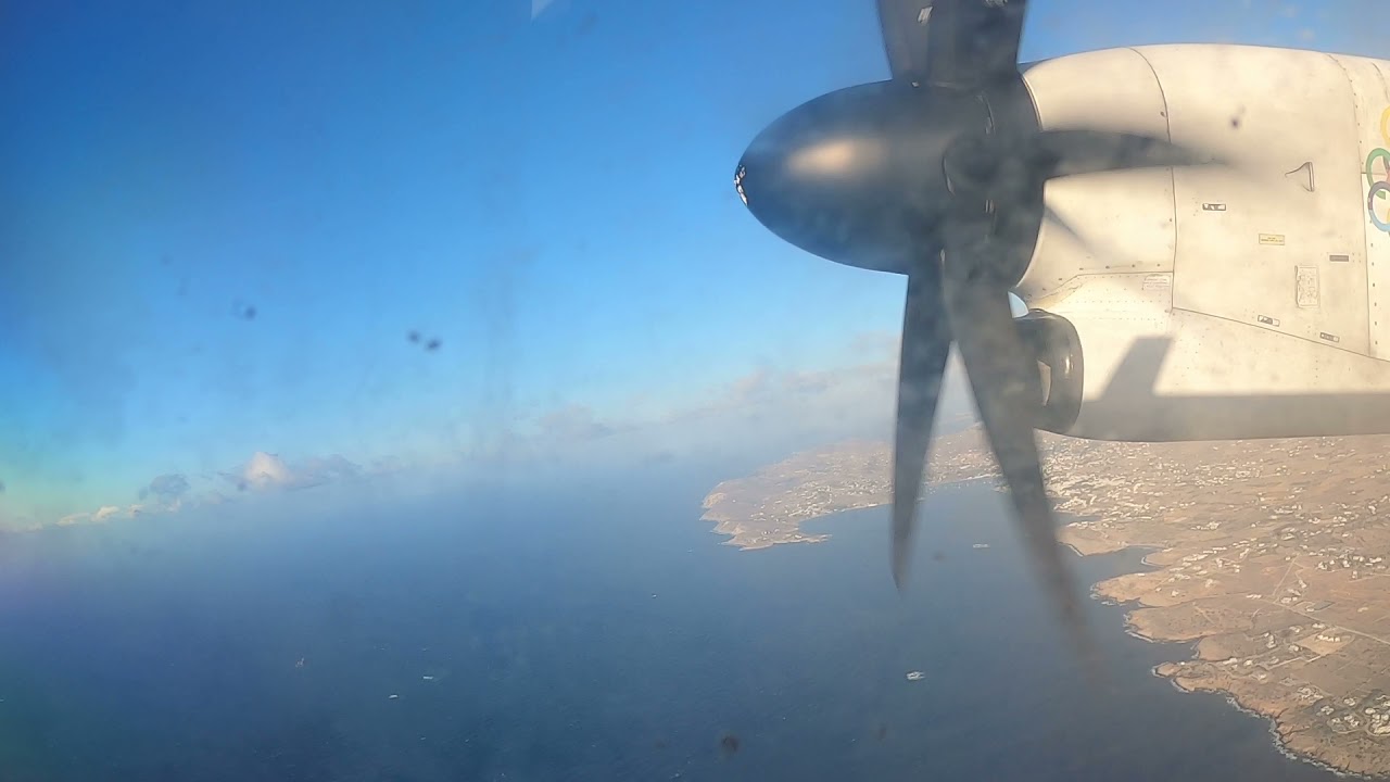 Olympic Dash 8 Q400 | Flight Paros-Athens .Full Flight| GoPro Engine View  PAS -ATH