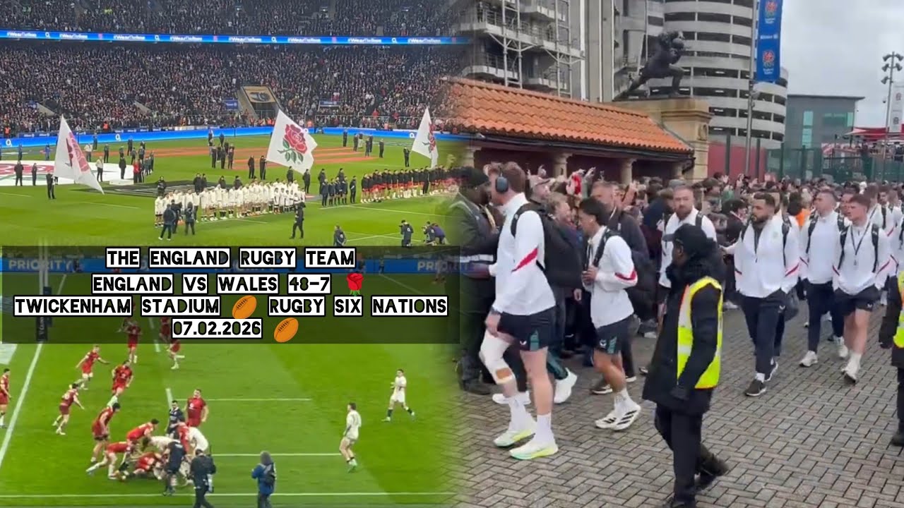 England Rugby Team 🌹 England - Wales 48-7 Twickenham Stadium sold out 🏉 Rugby Six Nations 07.02.2026