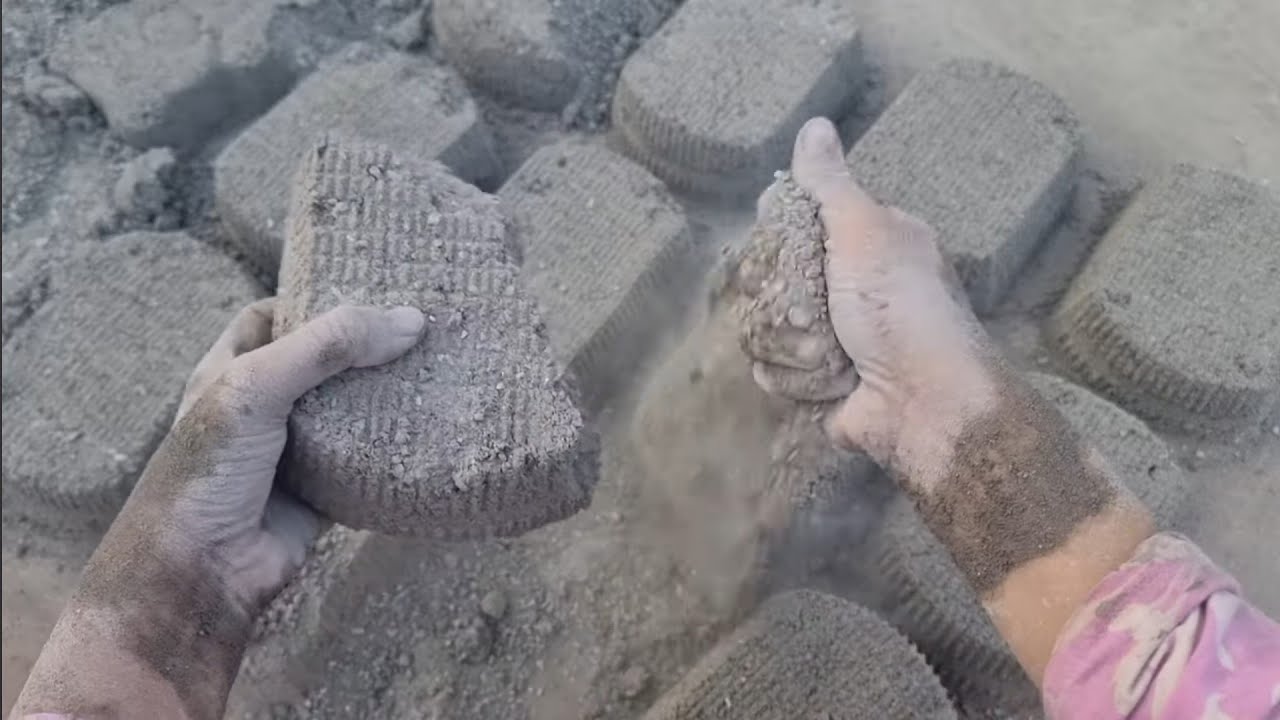 Extremely Soft White Grainy Sand Cement Floor Crumbling Sleepaid Satisfying ASMR