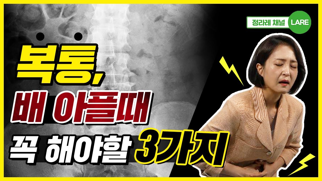 배 아플때 3가지를 꼭 하세요! 복통 염증신호 확인하기 [정라레]