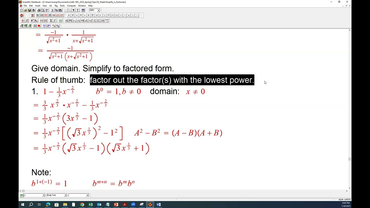 Simplify Root Function to Factored Form