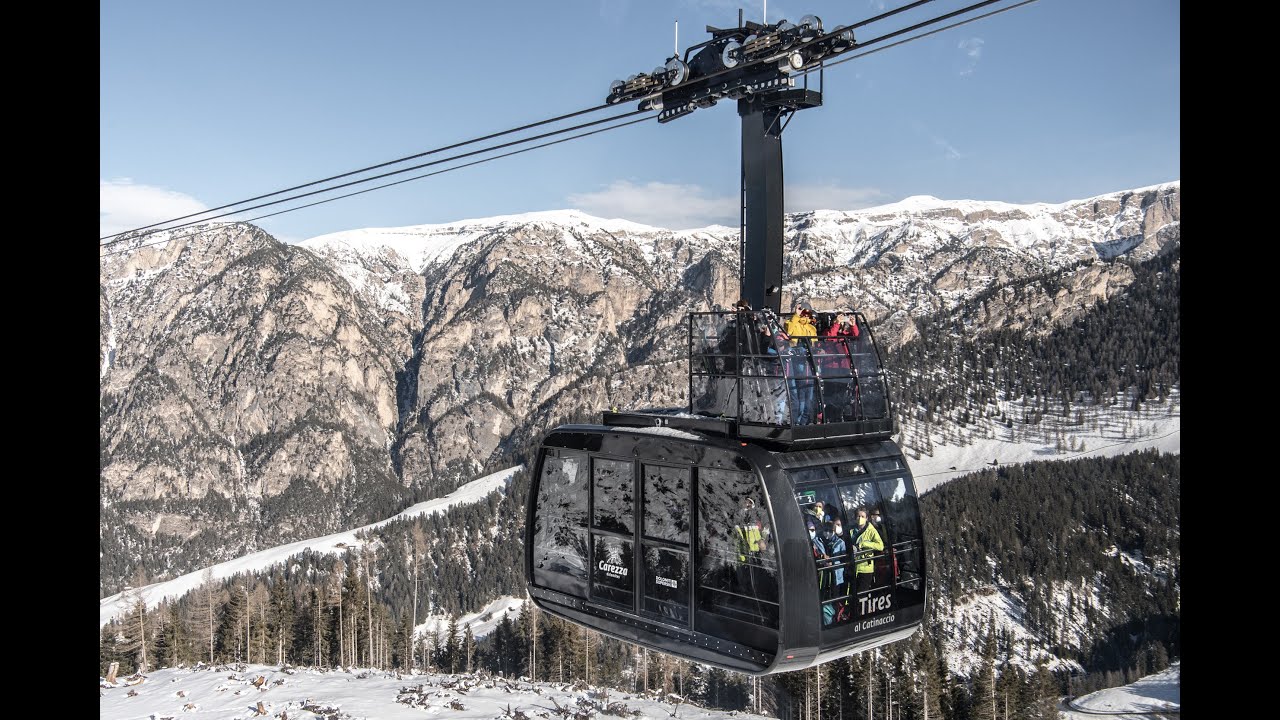 Sul tetto della funivia cabrio di Tires! Volare tra le Dolomiti, fuori dalla cabina!