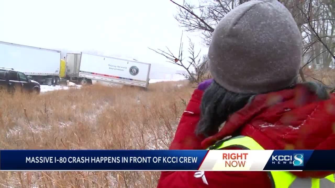 KCCI crew witnesses multi-vehicle crash on 1-80