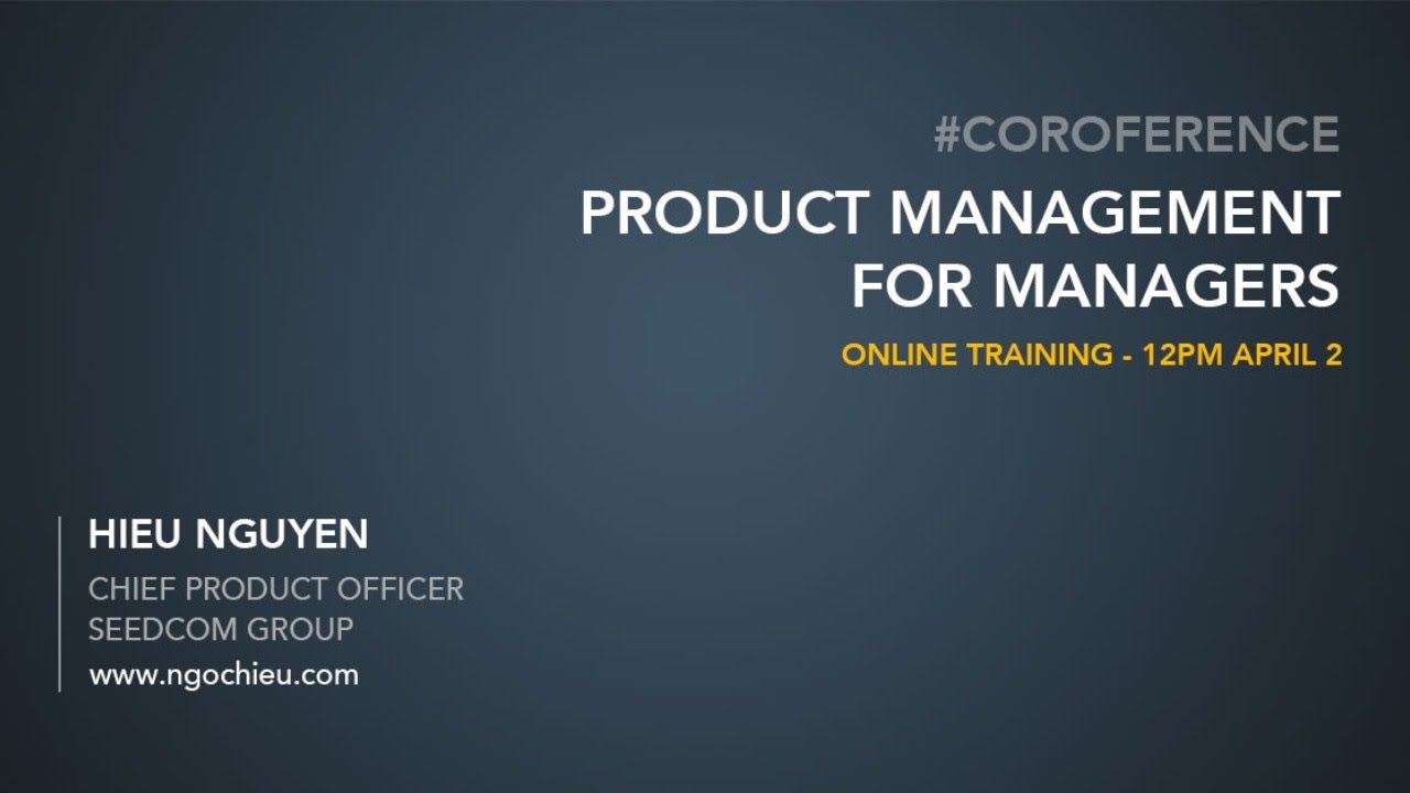 #coroference - Product Management for Managers