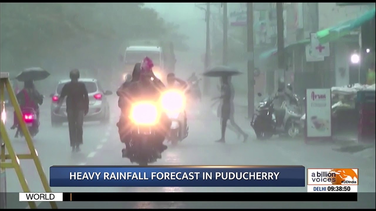 Heavy rainfall forecast in Puducherry