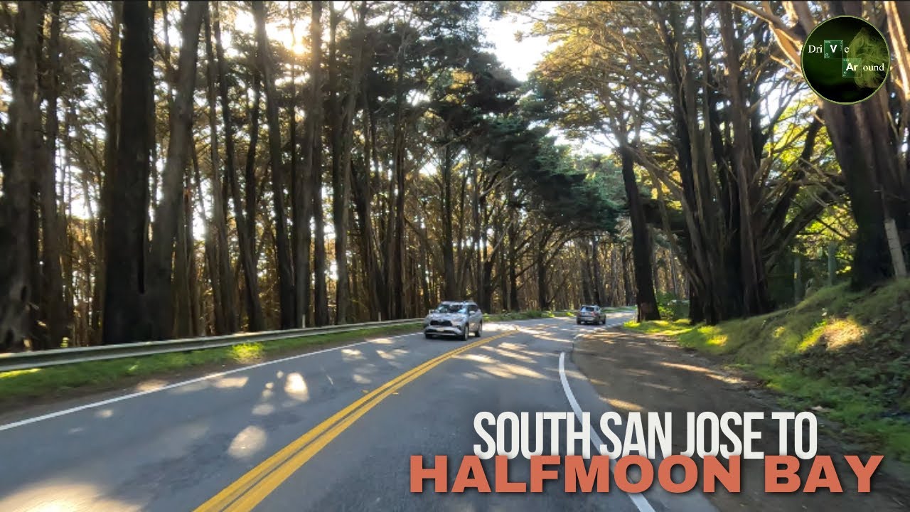 [4K] South San Jose to Poplar Beach HalfMoon Bay California via highways 85, 280, and 92