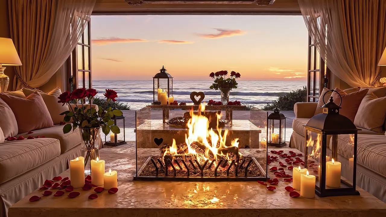 🔥Cozy Jazz Vibes 2026✨Smooth Jazz, Fireplace Warmth & Ocean Waves for Relaxation [4K] #relaxingmusic