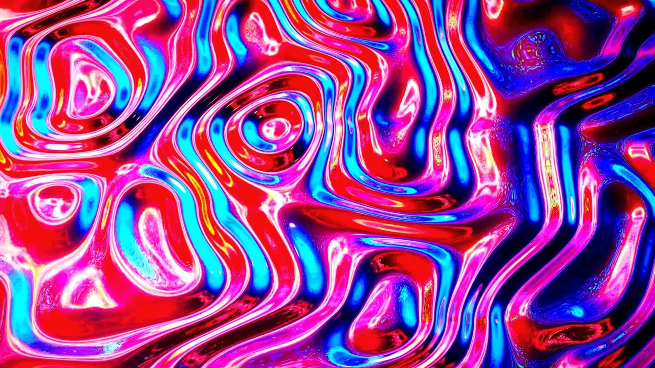 🎬 4K Screensaver &ndash; Red & Blue Neon Liquid Textures | Abstract Loop (No Audio)