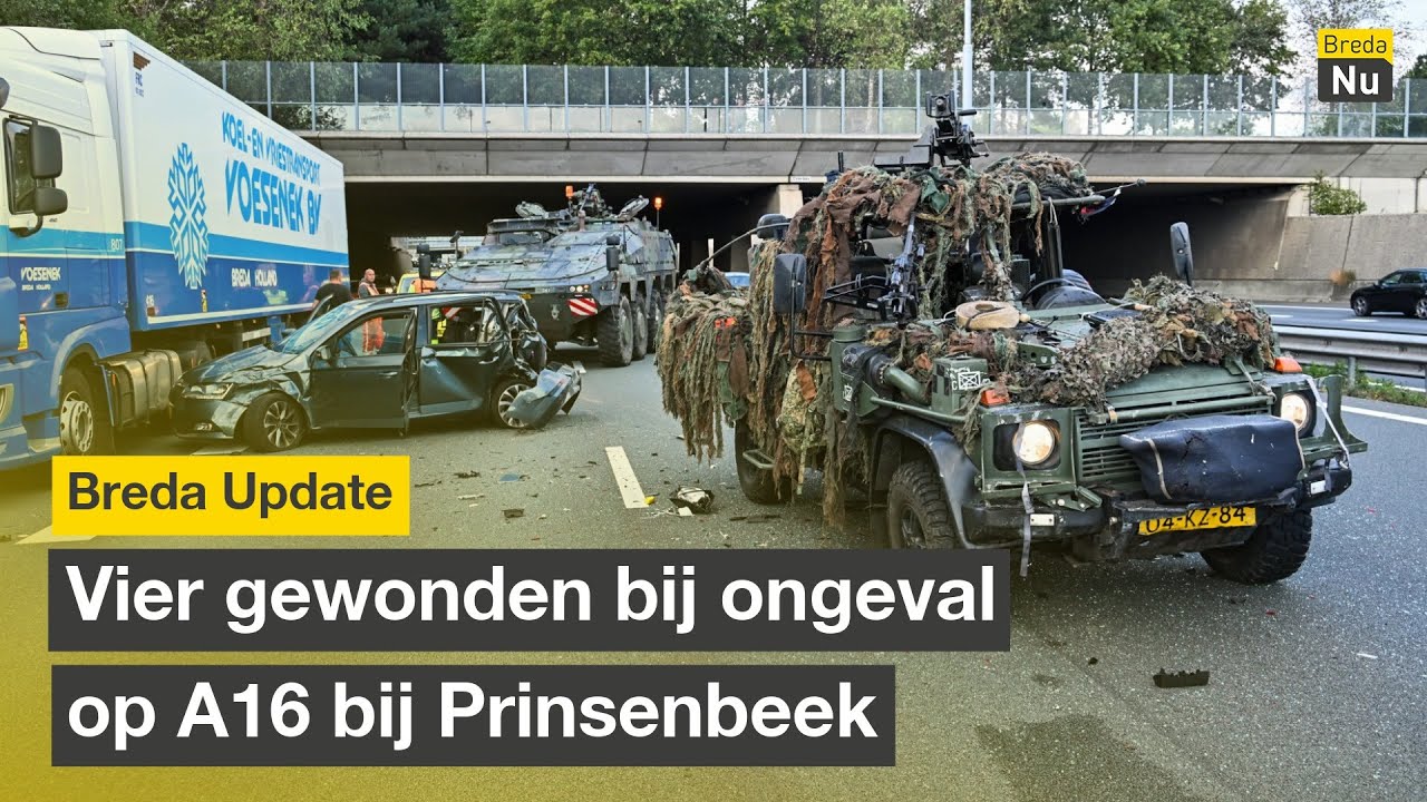 Vier gewonden bij aanrijding op A16 bij Prinsenbeek | Breda Update