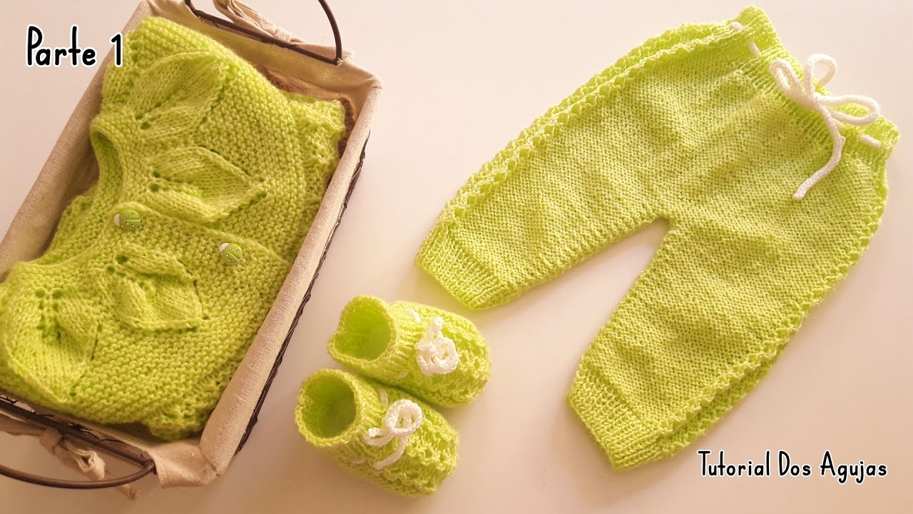 Como tejer un pantalón para bebe a Dos Agujas, Tricot, Palitos. Ajuar paso a paso. Parte 1 de 2