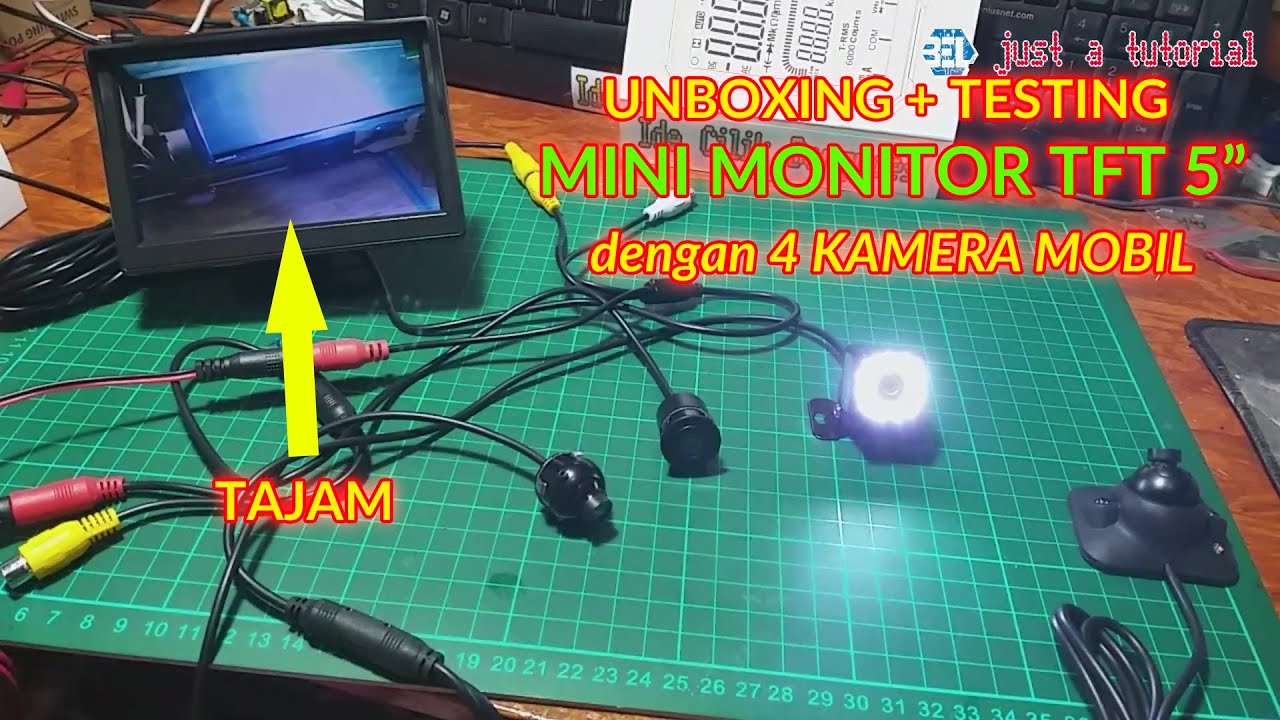 Unboxing, Review, Tes Monitor 5 inch dengan Kamera Blindspot Depan Belakang Parkir Mobil