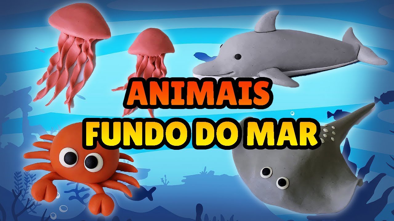 🔴 ESPECIAL ANIMAIS FUNDO DO MAR MINIATURA - Tutorial Biscuit, clay, plastilina , Pasta Americana