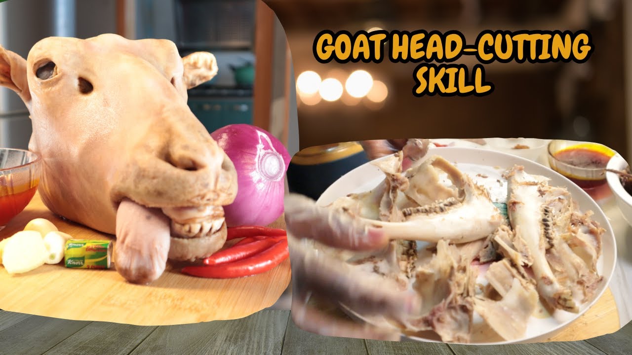 Never Take your Goat head again to a butcher| Goat Head-cutting Process for Nigerian Isi Ewu Recipe|