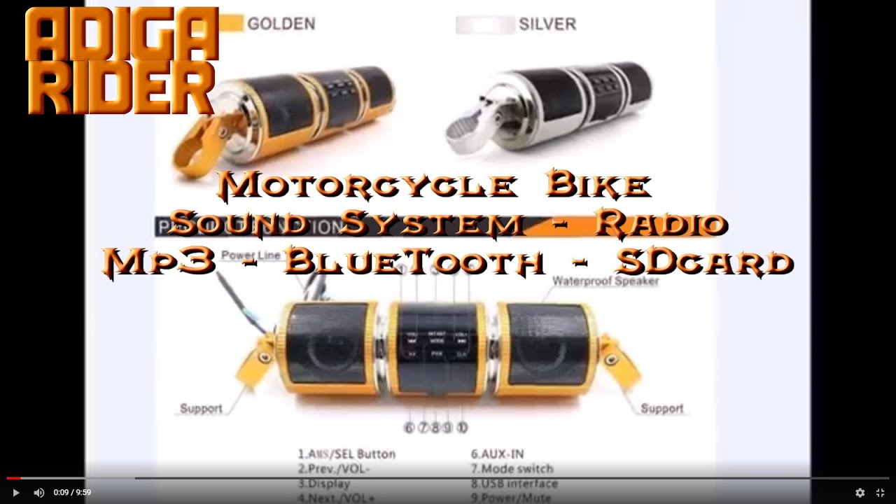 23k DIY moto Bike Motorcycle Speaker Audio Player MP3 Radio Bluetooth Install Review _ Adiga Rider