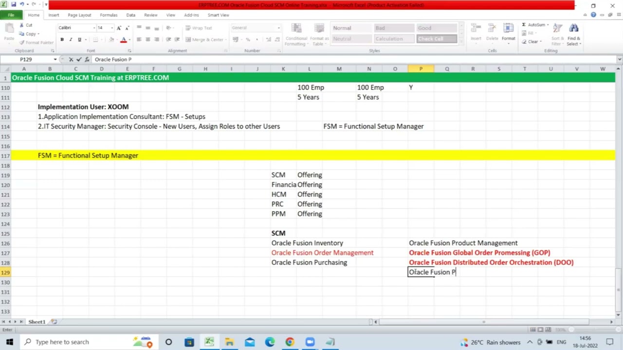 Oracle Fusion Cloud SCM Training | Functional Setup Manager | 4th Session