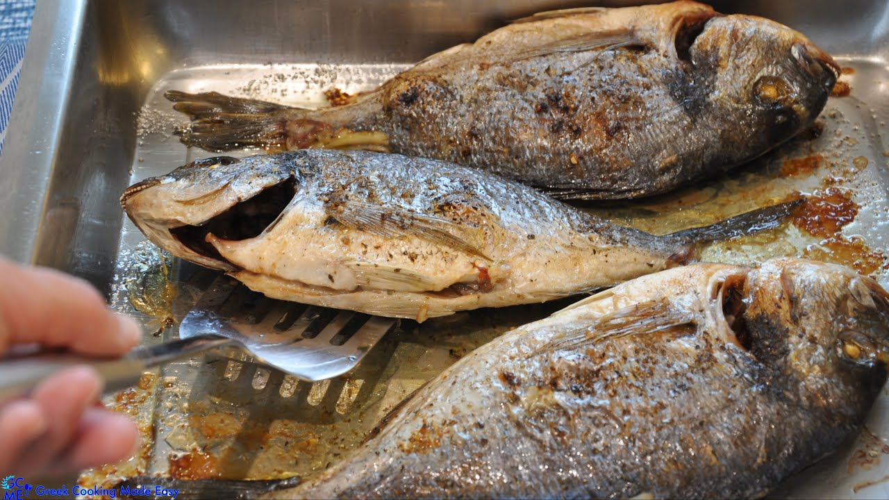 How to perfectly grill whole Fish in the oven Greek style - Τσιπούρα ψητή τέλεια στο Γκρίλ