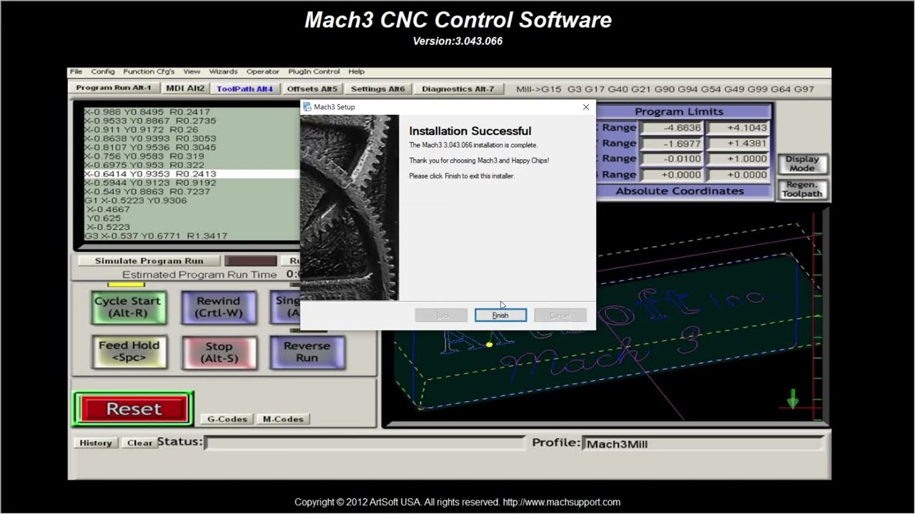 Установка Mach 3 и файлов конфигурации а так же screenset 6 axis, для станка CNC 6030.