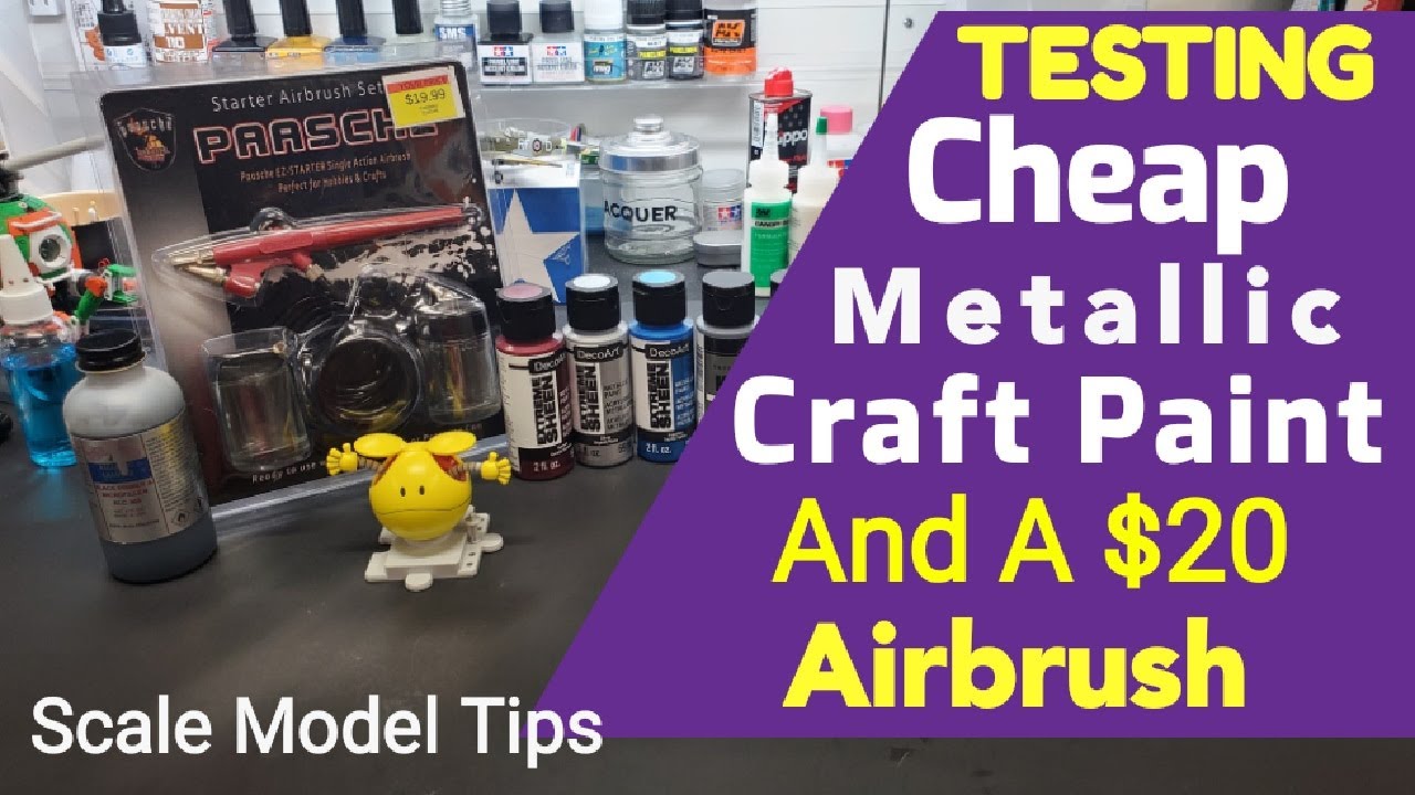 Scale Model Tips - Testing Cheap Metallic Craft Paint & A $20 Airbrush