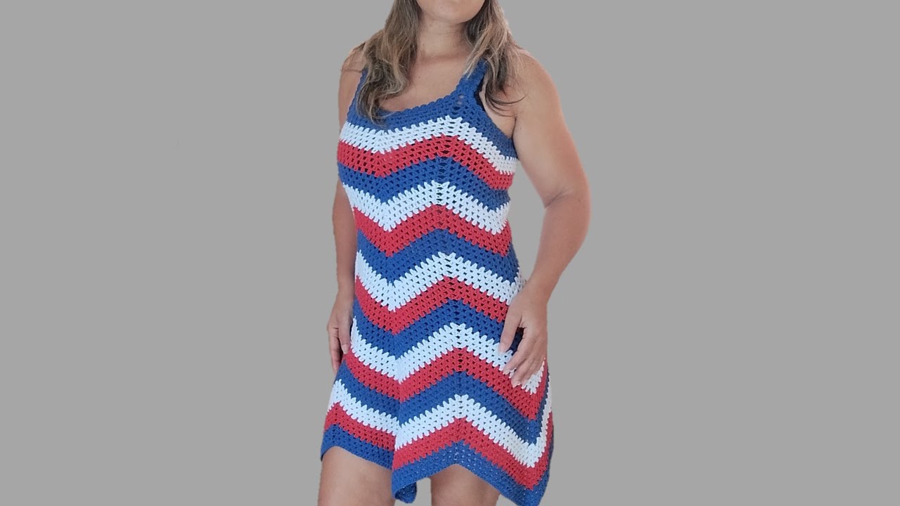 Vestido de crochê em ponto Zig Zag (PASSO A PASSO)