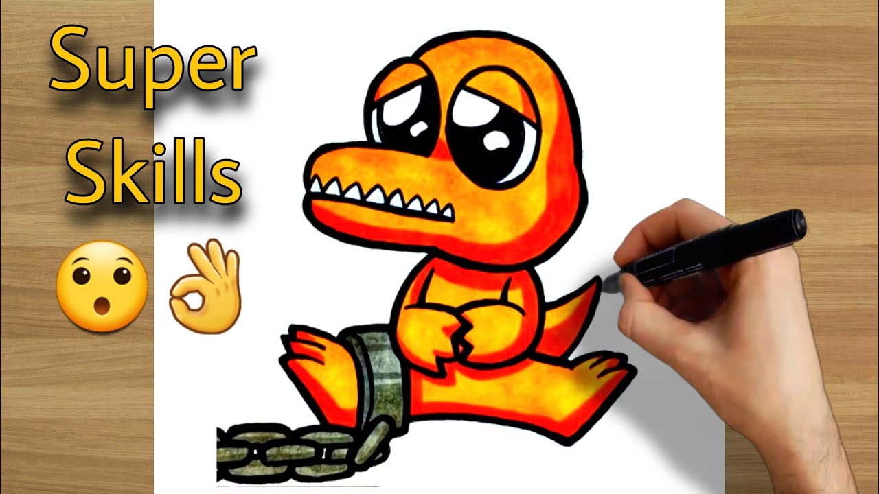 How To Draw Baby Orange From Rainbow Friends - How To Draw Baby Rainbow Friends