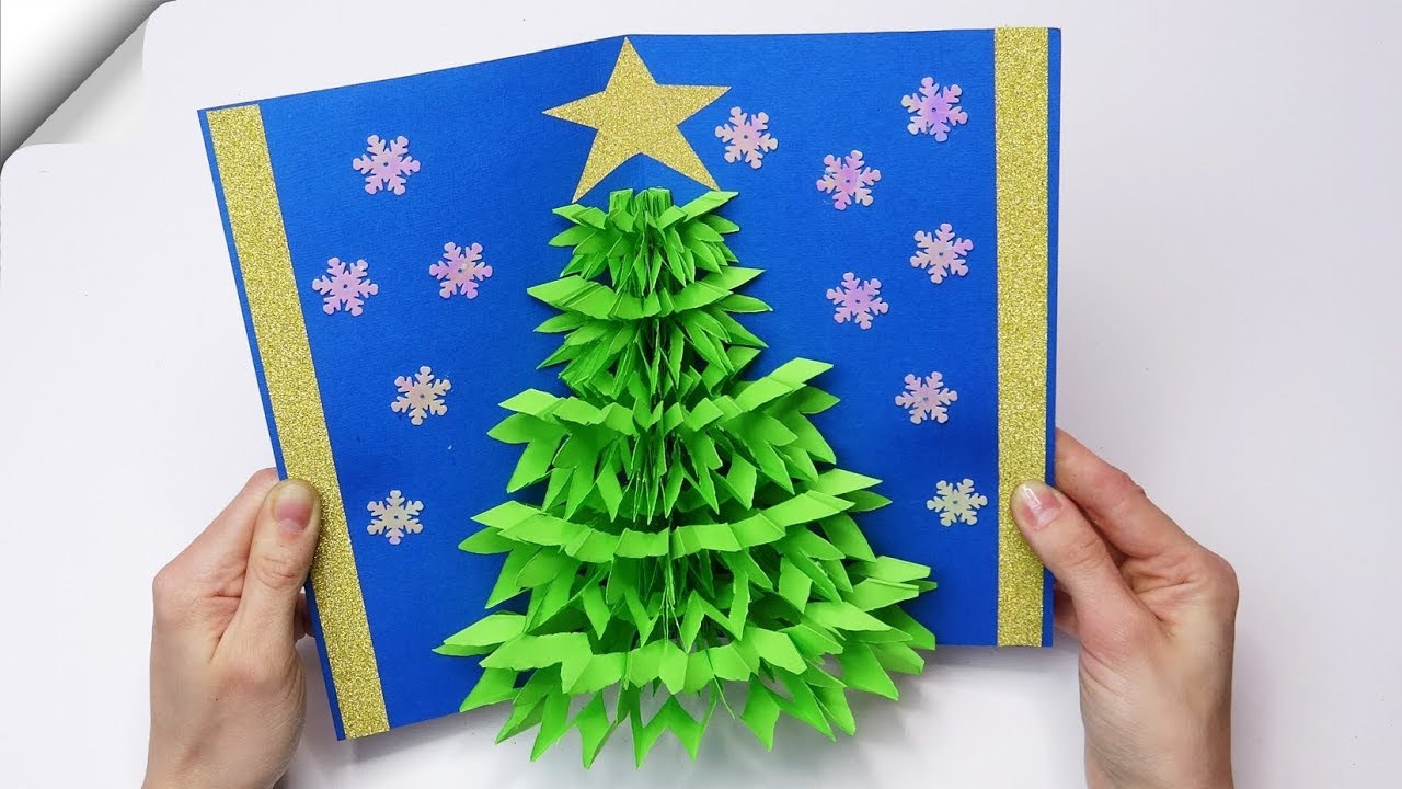 DIY рождественские открытки легко | как сделать рождественскую открытку | Рождественская открытка ид