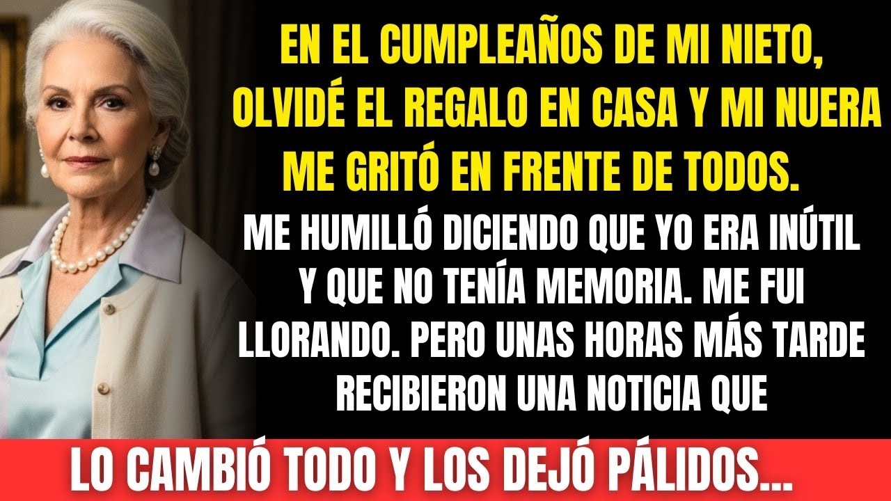 Mi nuera me humilló por olvidar el regalo de mi nieto… no imaginaba lo que sucedería después