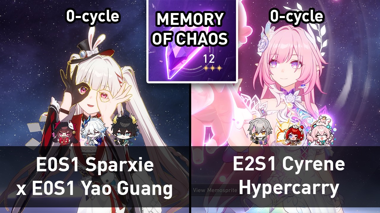 NEW MOC! | E0S1 Sparxie x E0S1 Yao Guang & E2S1 Cyrene DPS | True 0-cycle | Honkai: Star Rail 4.0