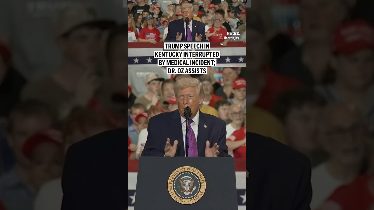 Trump speech in Kentucky interrupted by medical incident; Dr. Oz assists