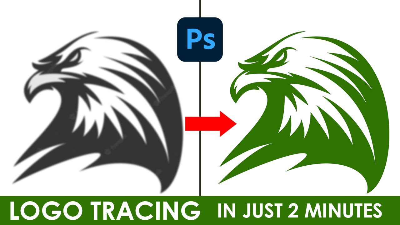 How to Trace any Logo in Photoshop in Just 2 Minutes | Photoshop Tutorial