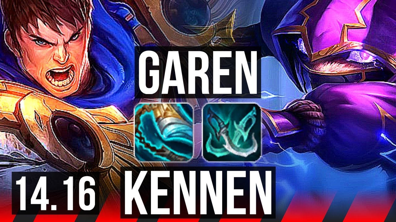 GAREN vs KENNEN (TOP) | 1500+ games | EUW Grandmaster | 14.16