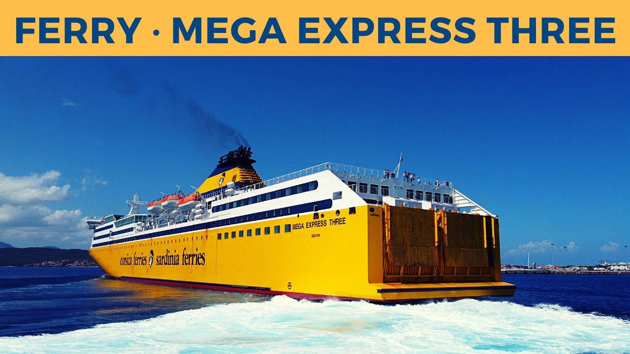 Arrival of ferry MEGA EXPRESS THREE, Golfo Aranci (Corsica Sardinia Ferries)