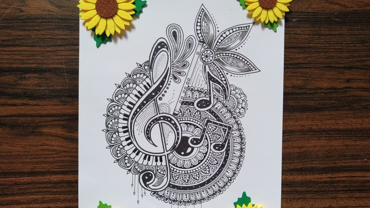 How to draw Mandala Art Music |Mandala Art Design|Mesmerizing Mandala Art #mandaladesign #art #music