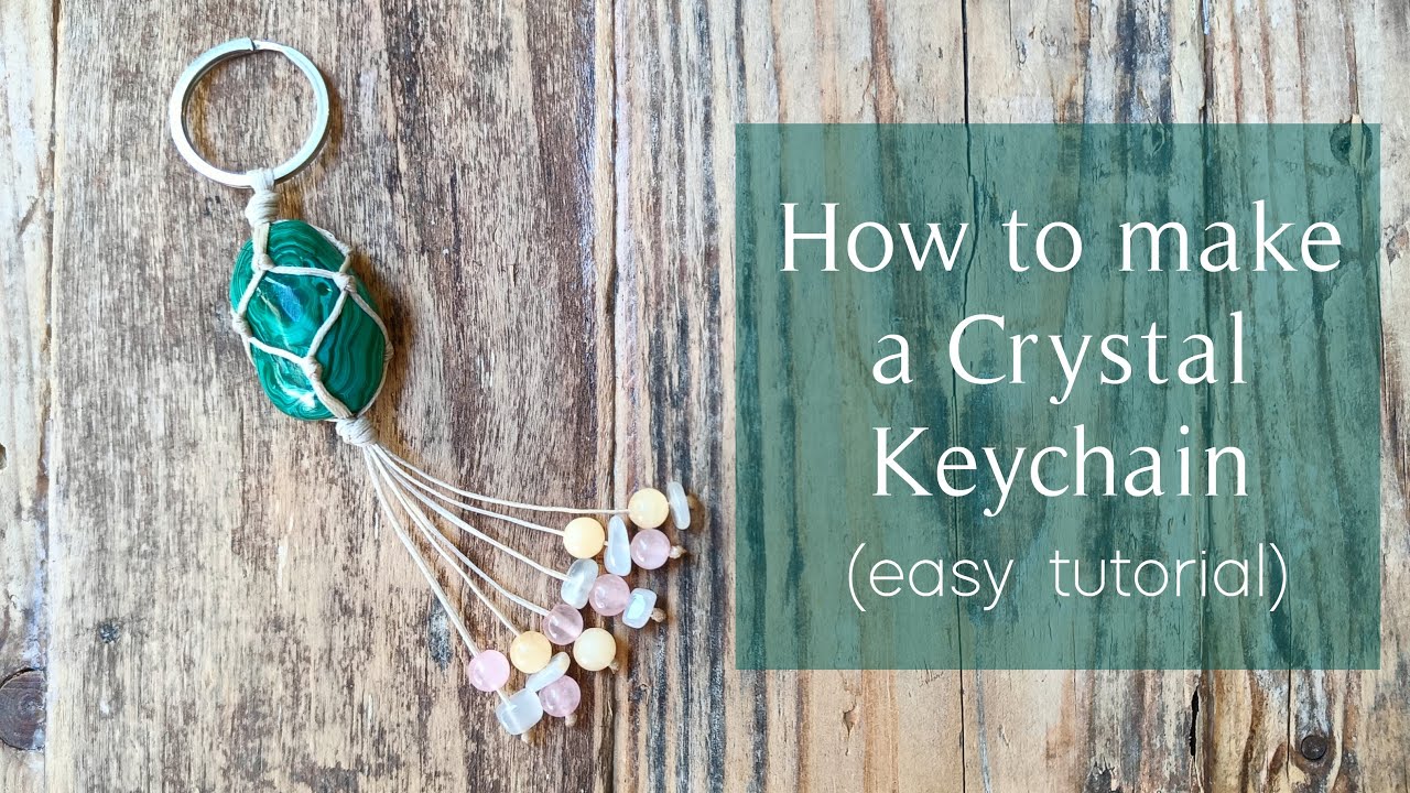Crystal Keychain Tutorial - Easy DIY Keyring with Wrapped Crystal and Gemstones
