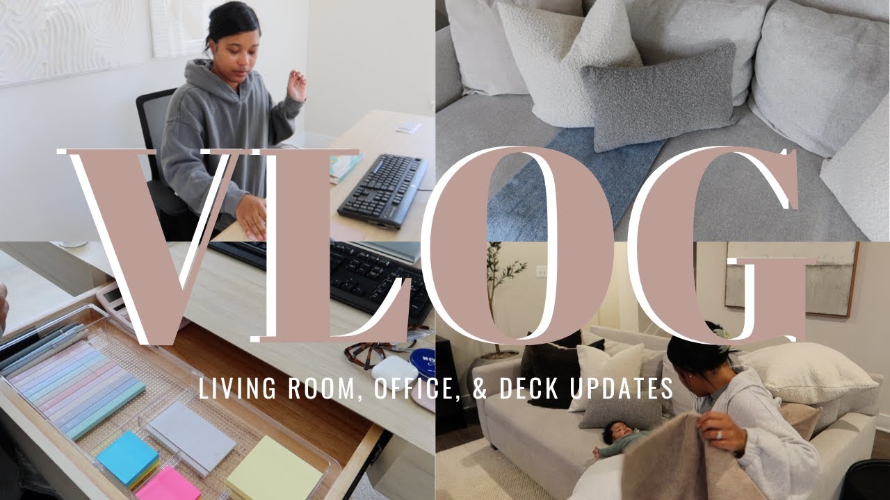 HOUSE TO HOME UPDATES: LIVING ROOM DECOR, OFFICE, & DECK  UPDATES  | Diam Jackson
