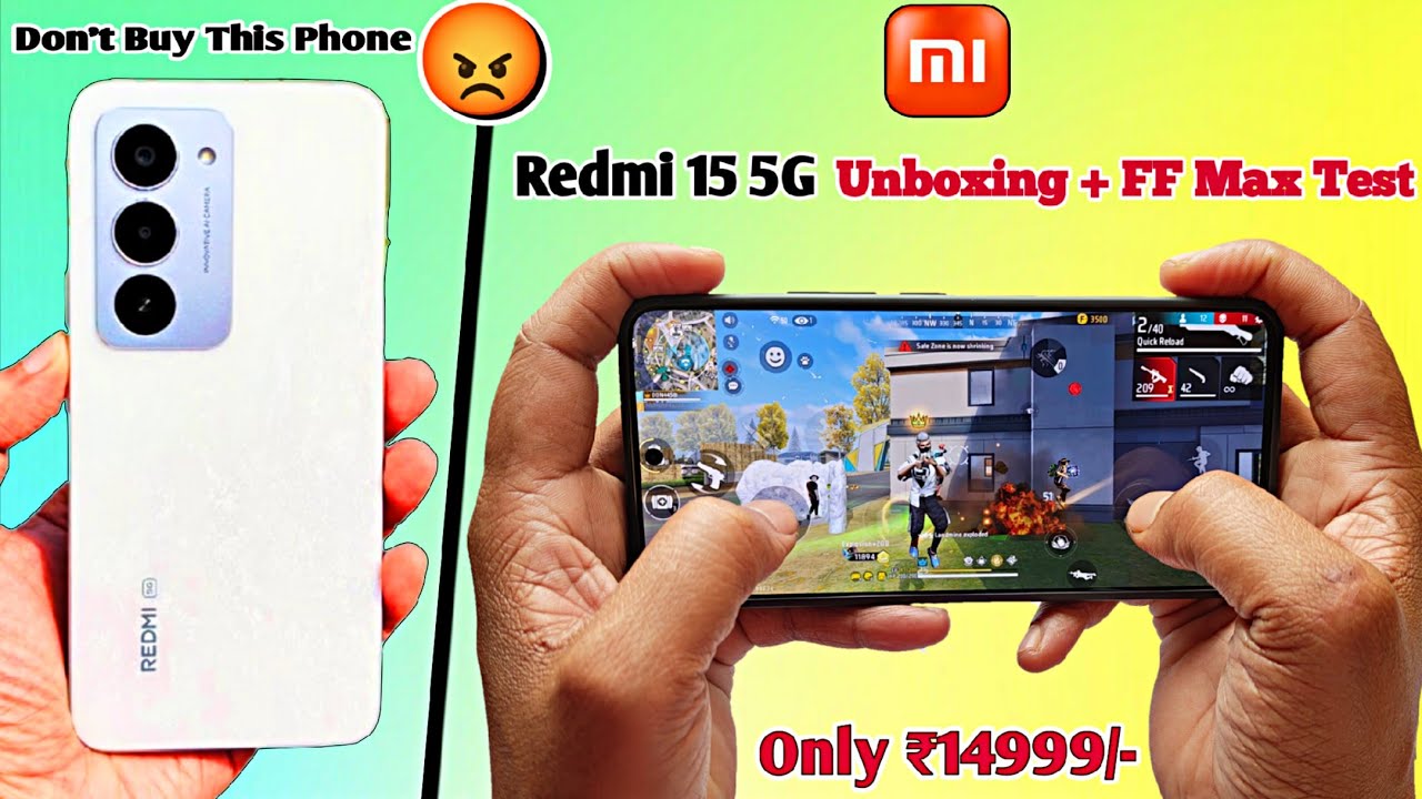 Redmi 15 5G Unboxing With Free Fire Test || Redmi 15 FF Heating + Battery Drain Test..
