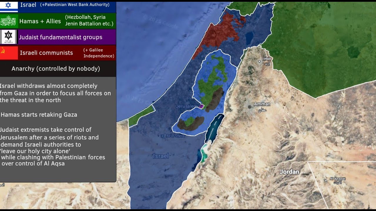 Israeli Civil War | Galilee Independence movement | Hamas responds | Fictional Mapping Scenario