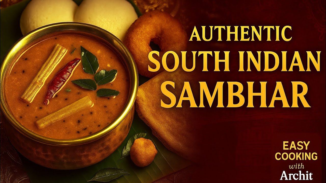 Authentic South Indian Sambhar Recipe | सांभर बनाने की आसान रेसिपी | Easy Cooking with Archit🍲