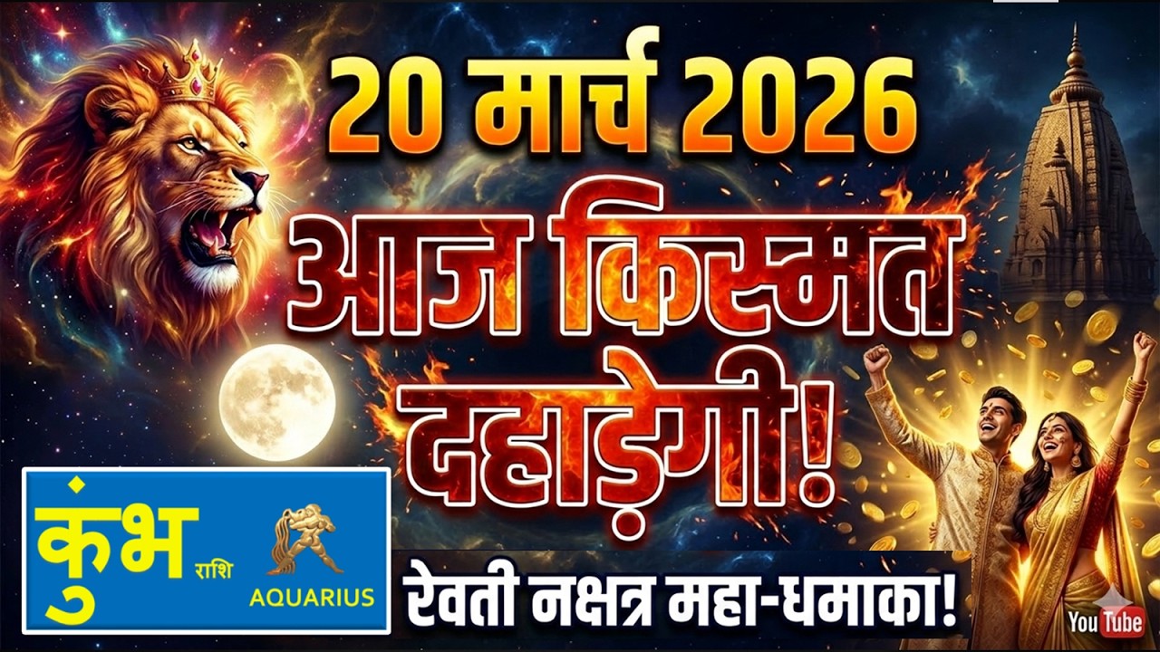 🏺 कुंभ राशि: 20 मार्च 2026 आज किस्मत दहाड़ेगी! जो माँगोगे वही मिलेगा।
