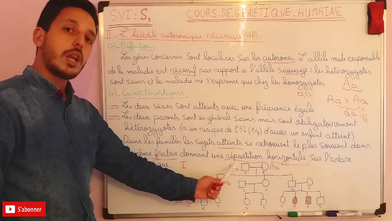 COURS 3 : Génétiques Humaine=Partie 1: Hérédité autosomique récessive  شرح مبسط للجزء الأول