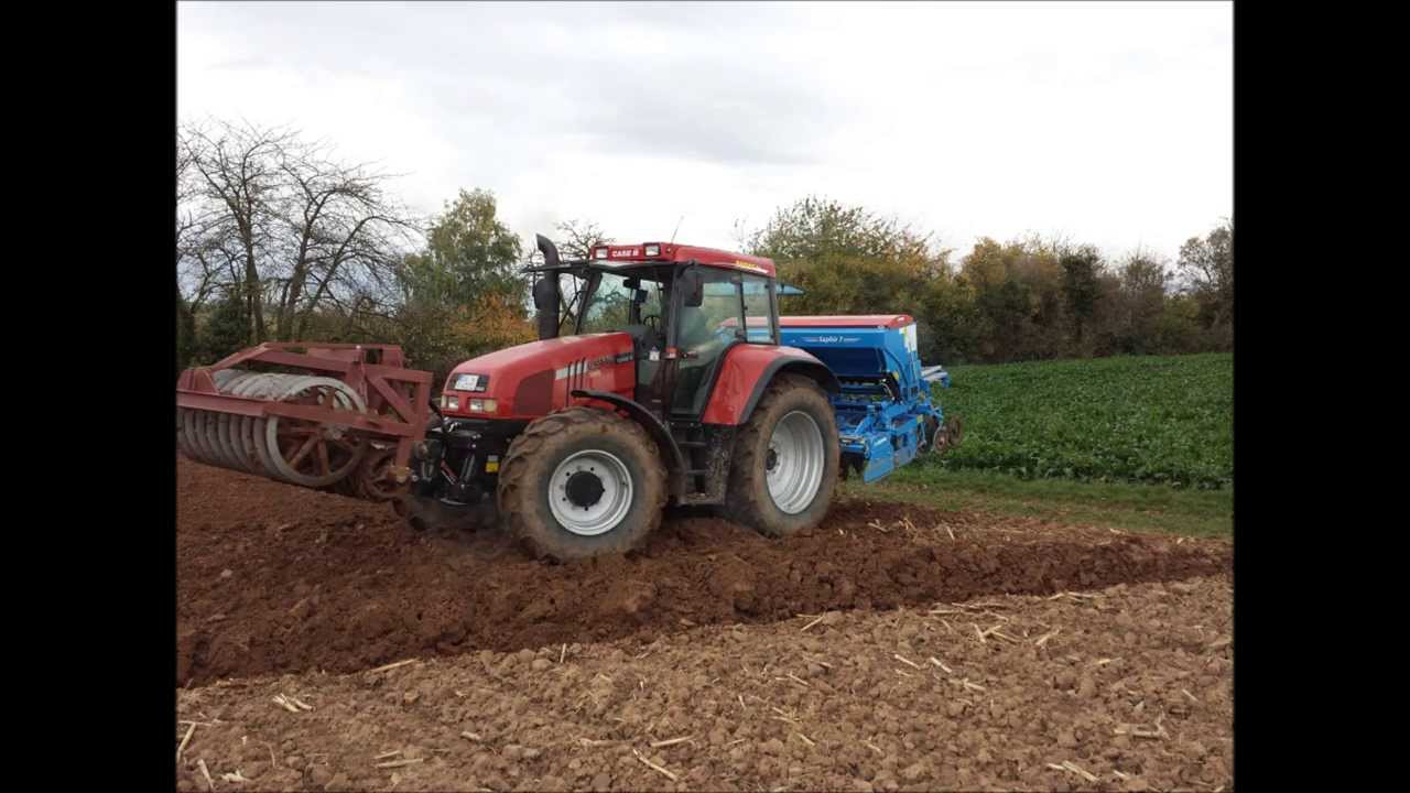 Weizen Säen 2013 mit Case CS 110 und Lemken Saphir 7 und Zackern mit Case Maxxum 110 und Lemken Eur