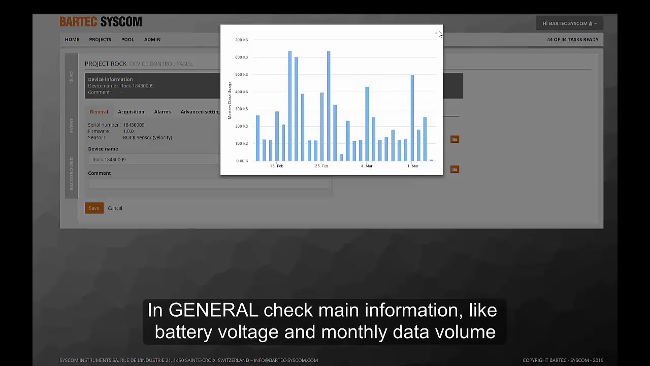 Syscom Cloud Software - ROCK autonomous vibration monitoring device