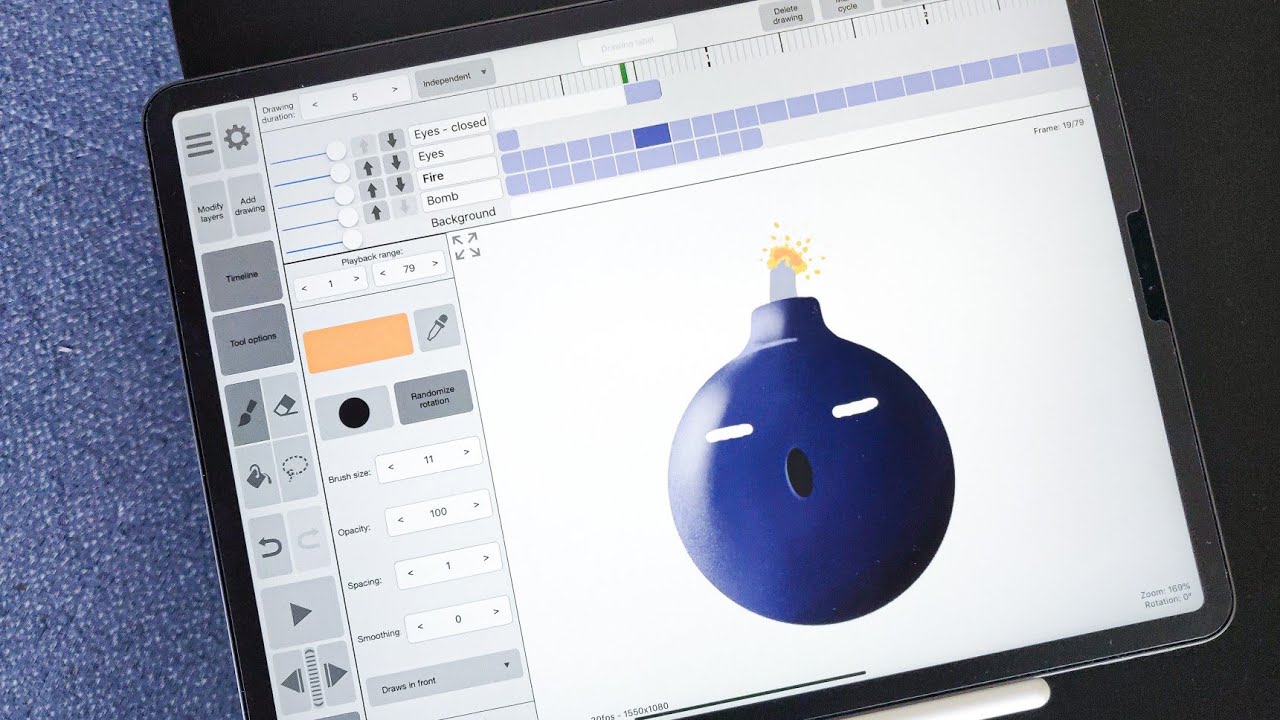 Animation Bomb on iPad Pro 🔥💥🔥💥 Roughanimator