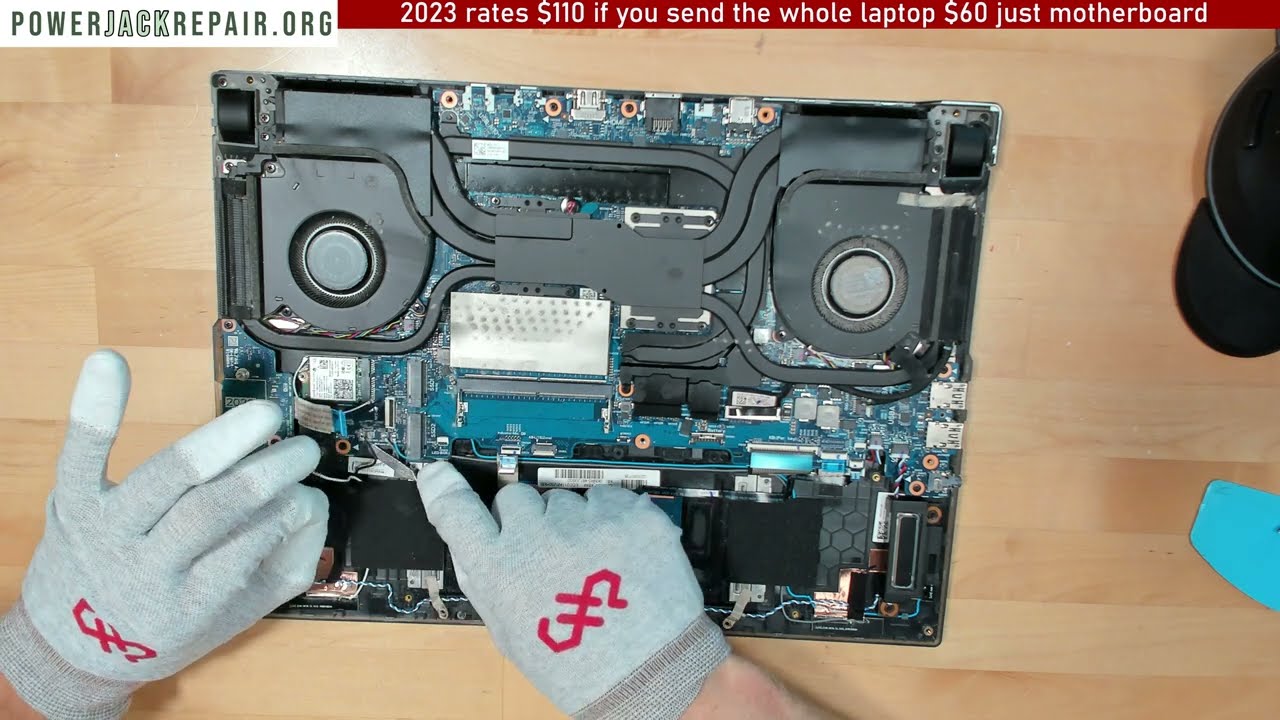 How to fix repair a broken power jack on laptop charge port not charging ASUS G533Z-A594 ROG STRIX