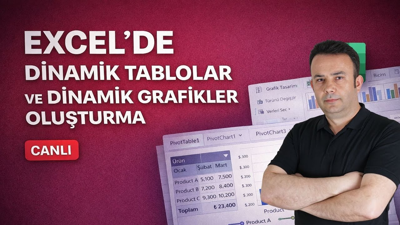 Excel’de Dinamik Tablolar ve Dinamik Grafikler Oluşturma [Canlı Yayın]