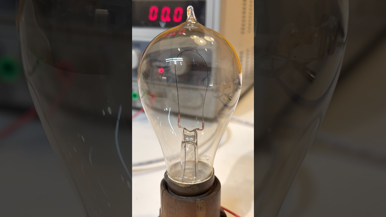 C.1883-85 Edison Bamboo Filament Light Bulb Light Up