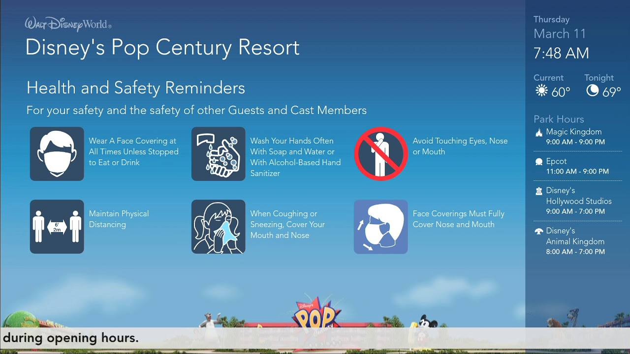 Walt Disney World Hotel Information Channel | Pop Century | 11 March 2021