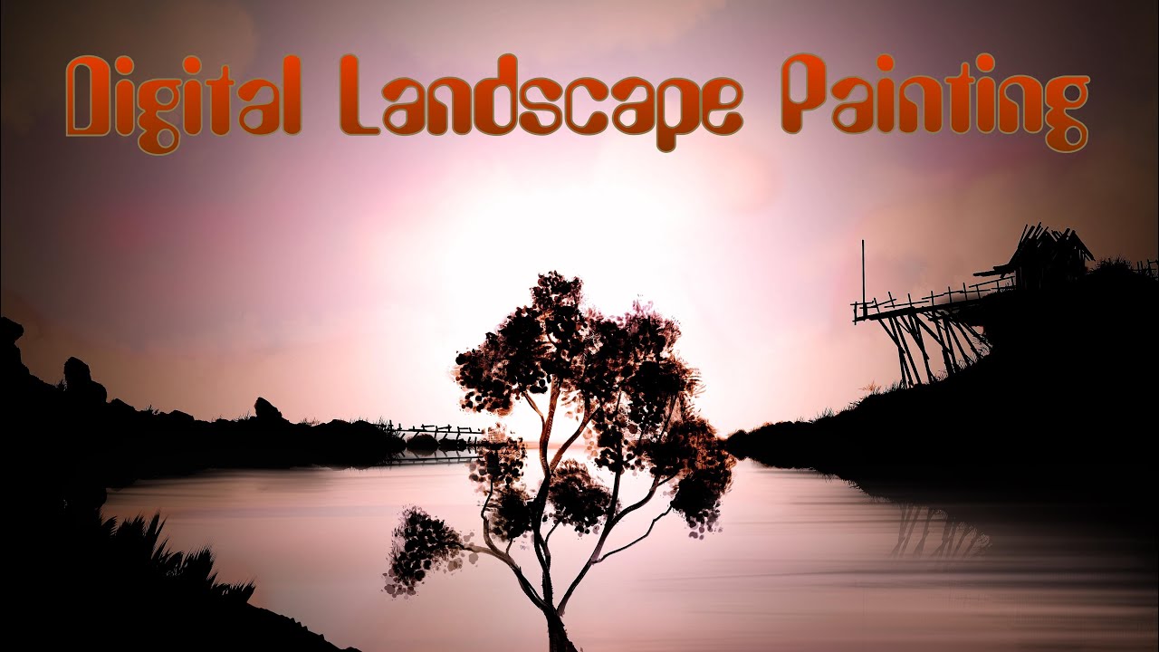 Dark (Bob Ross) Style Digital Landscape Painting (August Bay)
