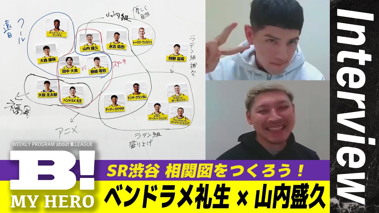 ベンドラメ礼生＆山内盛久とサンロッカーズ渋谷相関図をつくろう！【B MY HERO!】