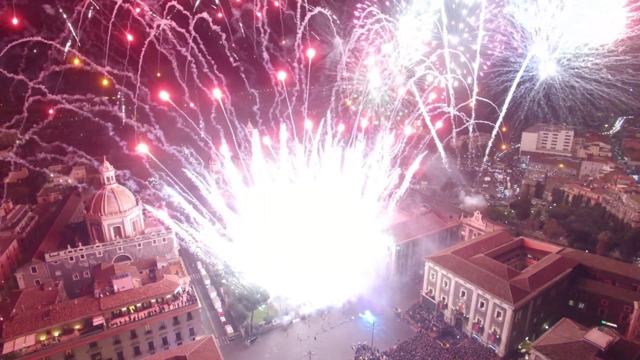 Sant'Agata fuochi del 3 in 4k drone Dji Phantom