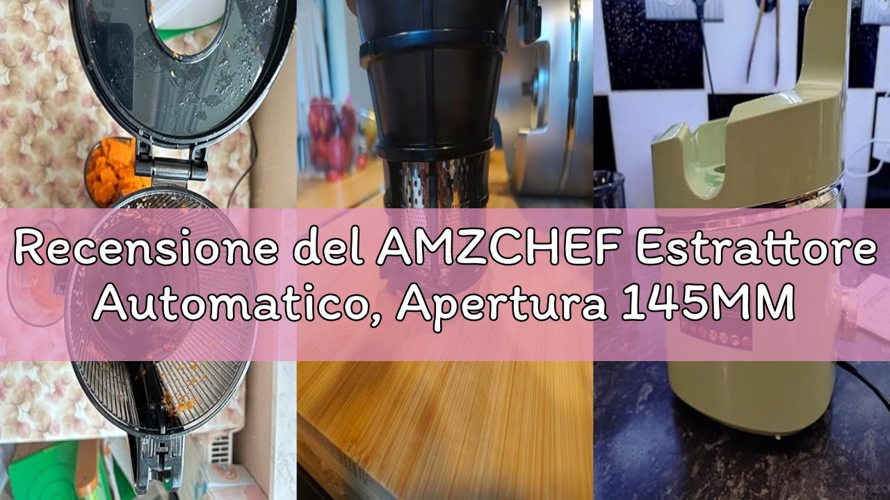 Recensione del AMZCHEF Estrattore Automatico, Apertura 145MM e Capacità 1,8L Estrattore Frutta e Ver